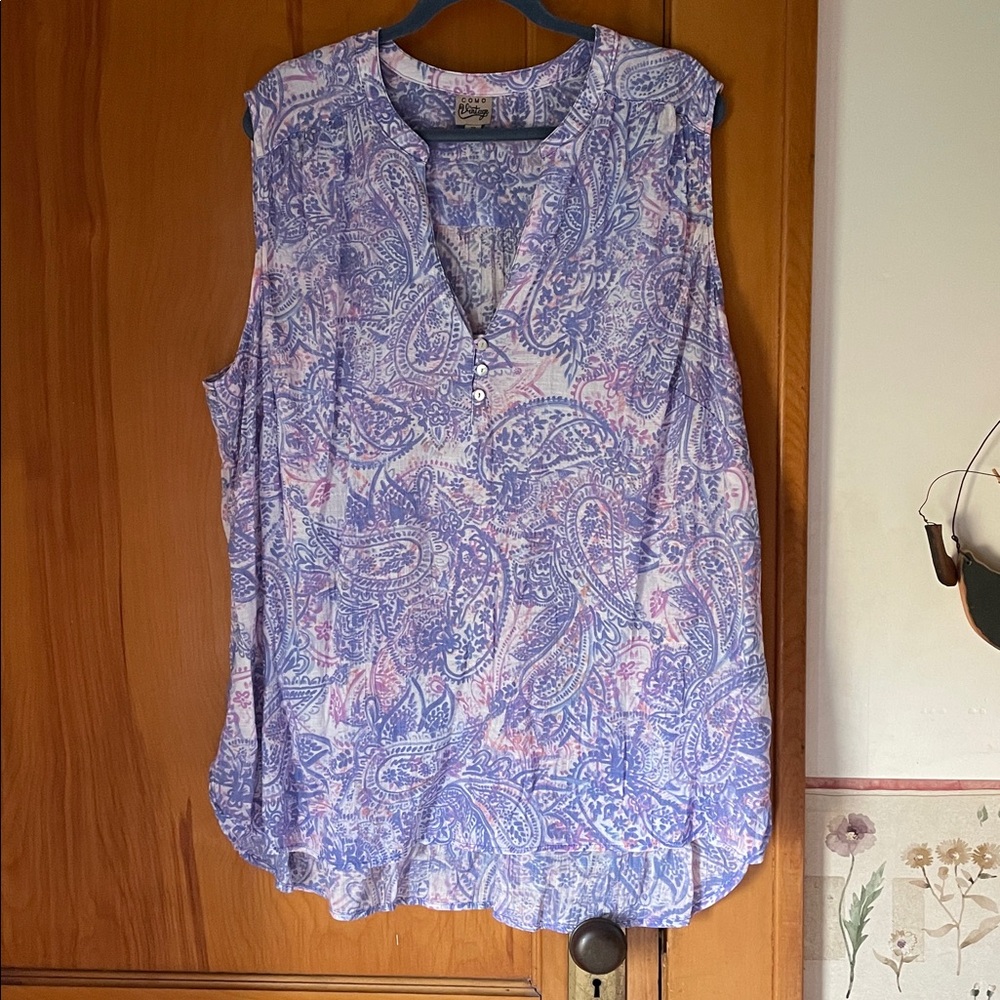 Como Vintage Multicolor Paisley Top